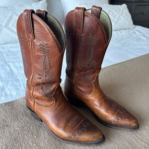 BOULET Brown Leather Cowboy Cowgirl Western Leather Boot - W6.5